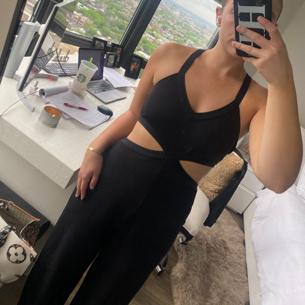 Zara Black Cut-Out Jumpsuit